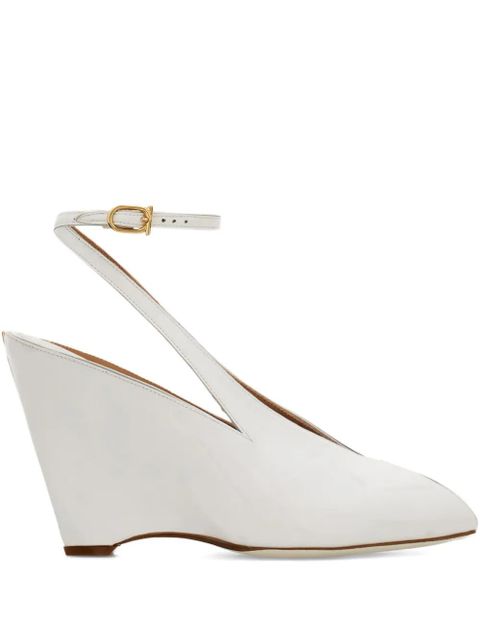 Ferragamo 90mm peep-toe wedge pumps - White - zdjęcie produktu nr 1