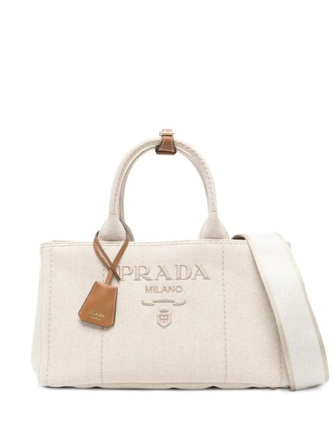 Prada embossed-logo shoulder bag - Neutrals - zdjęcie produktu nr 1