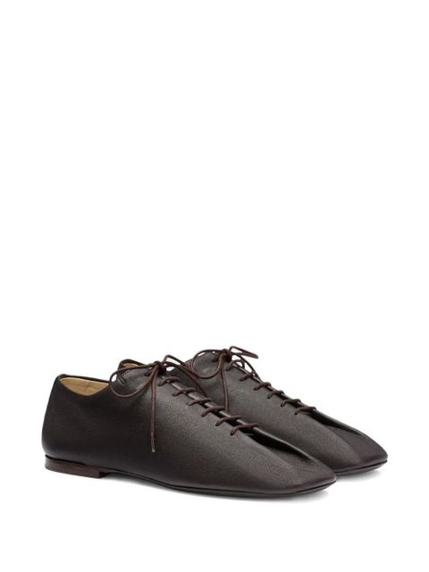 LEMAIRE Souris folded leather lace-up derby - Brown