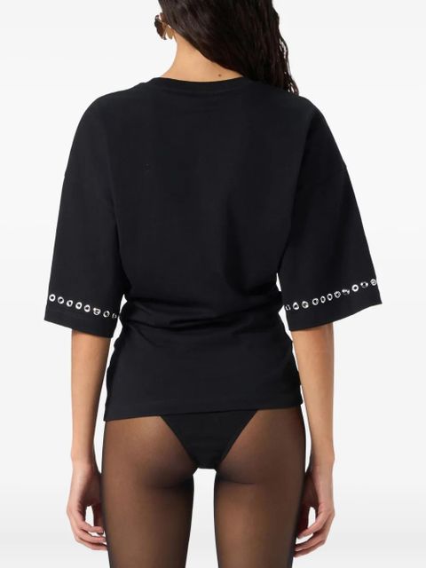 Blumarine butterfly-embellished T-shirt - Black