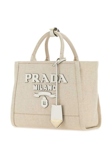 Prada large canvas tote bag - Neutrals