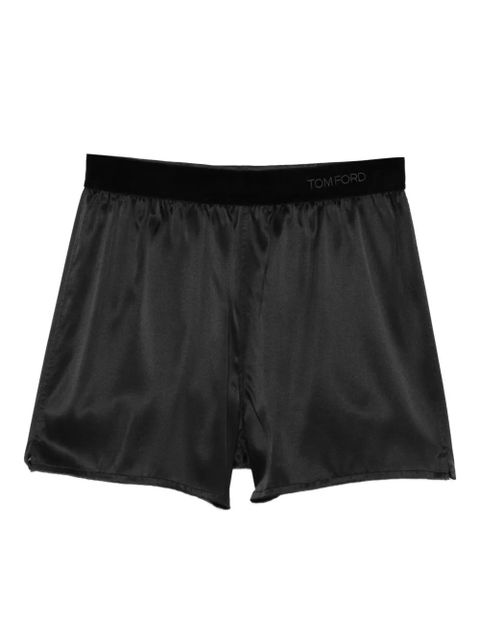 TOM FORD elasticated-waistband pajama shorts - Black - zdjęcie produktu nr 1