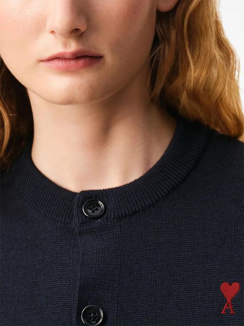 AMI Paris Ami De Coeur wool blue cardigan