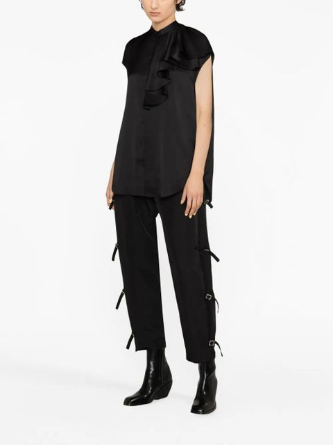Alexander McQueen sleeveless ruffled blouse - Black - zdjęcie produktu nr 2