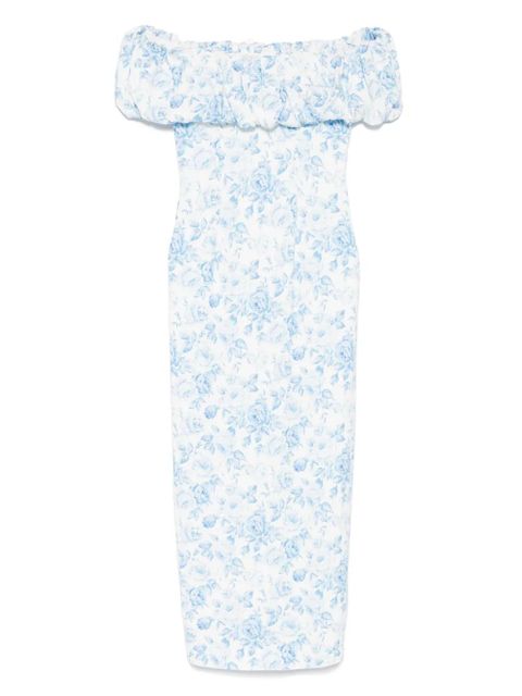 Rowen Rose rose-print maxi dress - Blue - zdjęcie produktu nr 1