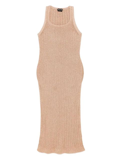TOM FORD metallic-threading midi dress - Neutrals - zdjęcie produktu nr 1