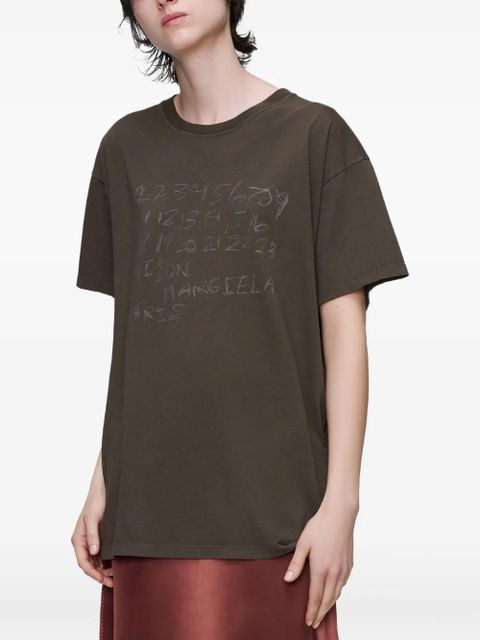 Maison Margiela numbers-motif T-shirt - Brown - zdjęcie produktu nr 2