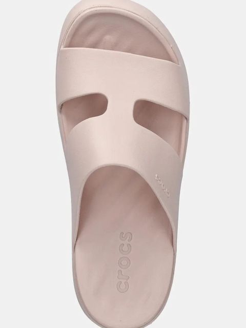 Crocs klapki Getaway Platform H - Strap damskie kolor beżowy na platformie 209409-6UR