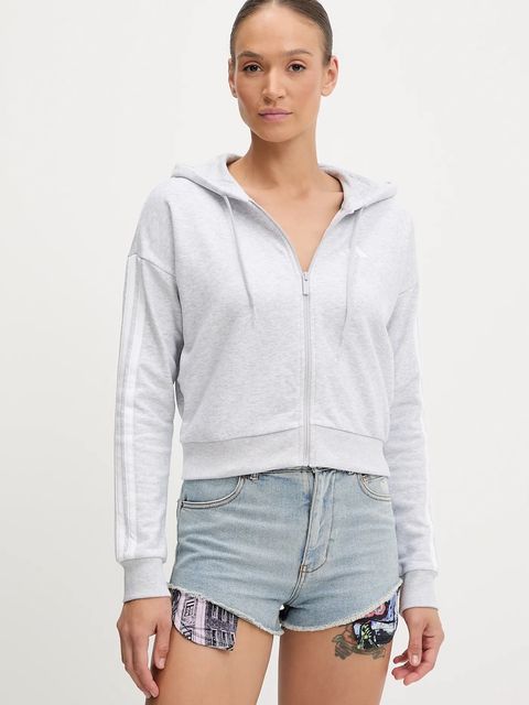 adidas Originals szorty jeansowe Pride x Jeremy Scott damskie kolor niebieski gładkie high waist JW0831