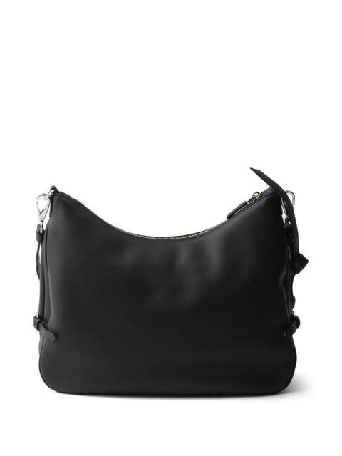 Prada large Fold leather shoulder bag - Black