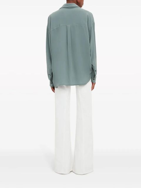 Victoria Beckham long-sleeve double-layered shirt - Blue