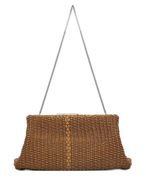 Saint Laurent braided chain clutch bag - Brown - zdjęcie produktu nr 1