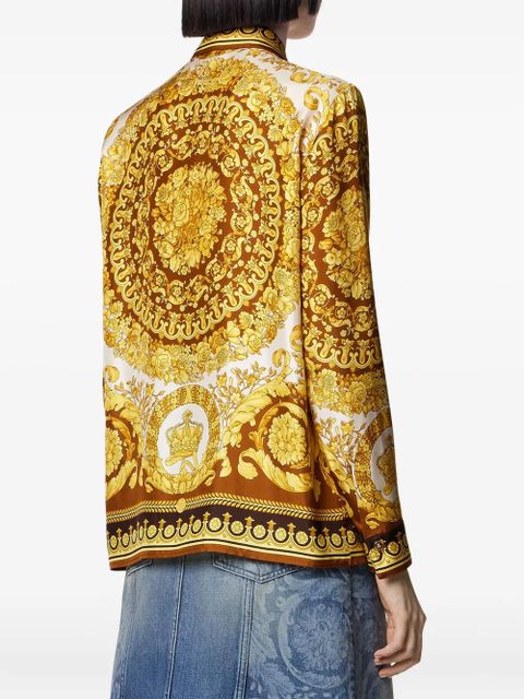 Versace Barocco-print button-up shirt - Yellow