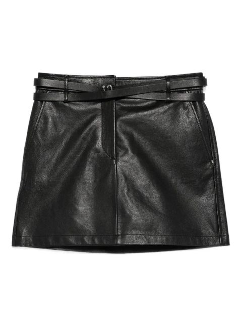 Sportmax belted leather mini skirt - Black - zdjęcie produktu nr 1