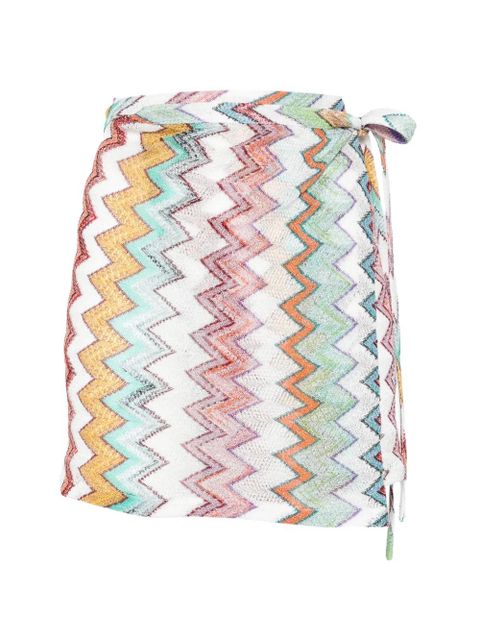 Missoni zigzag-pattern mini skirt - White - zdjęcie produktu nr 1