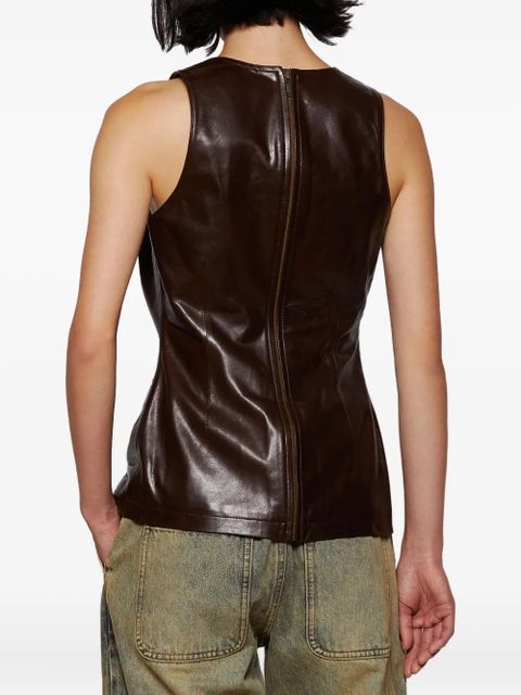 ENTIRE STUDIOS leather tank top - Brown