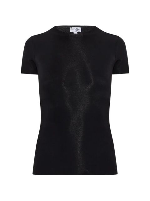 MM6 Maison Margiela shimmer-effect short-sleeve T-shirt - Black - zdjęcie produktu nr 1