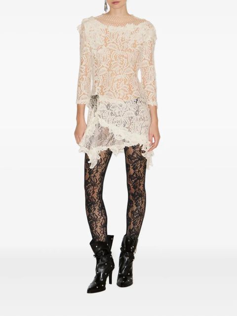 ISABEL MARANT Rubiana floral-lace ruffled dress - White