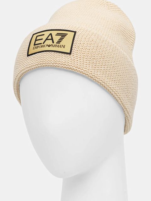 EA7 Emporio Armani czapka z dodatkiem wełny kolor beżowy AF18021.7X000247 - zdjęcie produktu nr 2