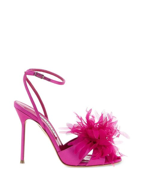 Aquazzura Poème bright flower strap sandals - Pink - zdjęcie produktu nr 1