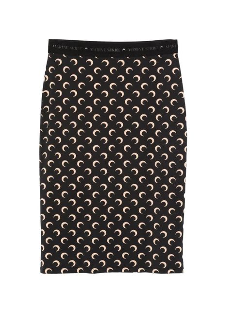 Marine Serre moon-print midi skirt - Black - zdjęcie produktu nr 2