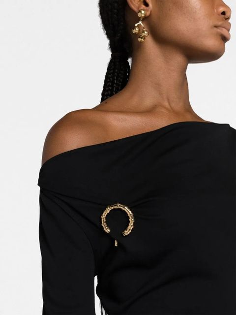 Lanvin long-sleeve asymmetric midi dress - Black