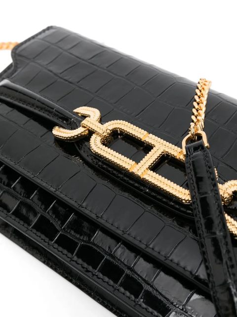 TOM FORD Whitney crocodile-embossed shoulder bag - Black