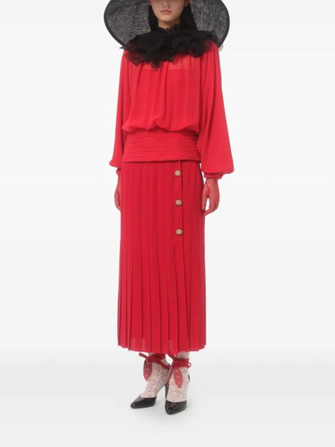 Valentino Garavani georgette midi skirt - Red