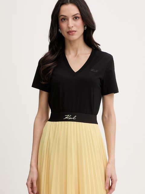 Karl Lagerfeld t-shirt damski bawełniany - zdjęcie produktu nr 2