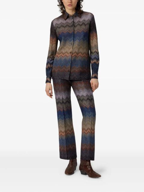 Missoni chevron-pattern metallic shirt - Brown - zdjęcie produktu nr 2