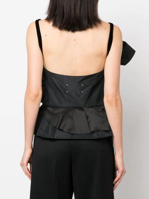 Maison Margiela sleeveless ruffled top - Black