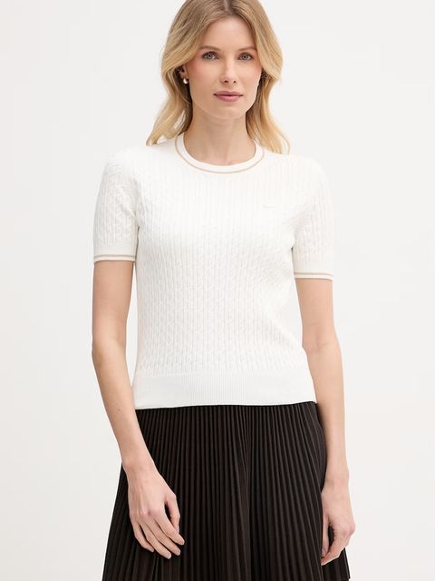 Lacoste T-shirt swetrowy damski z bawełną - zdjęcie produktu nr 1