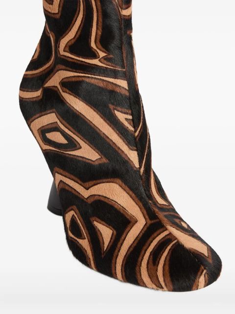 PUCCI Marmo Pattern Heeled Boots - Black