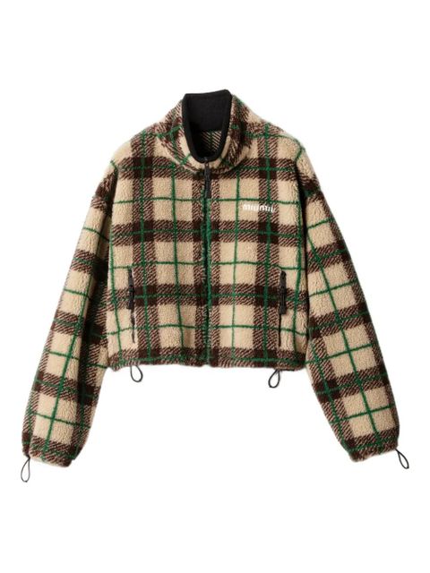 Miu Miu checked zip jacket - Neutrals - zdjęcie produktu nr 1