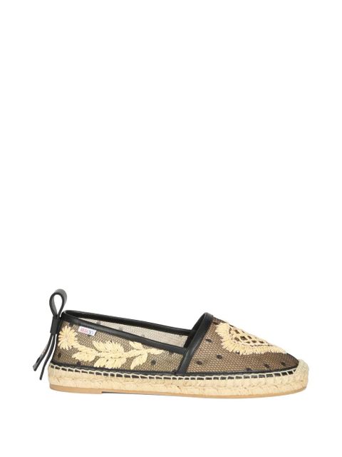 Valentino Garavani floral-embroidery espadrilles - Black - zdjęcie produktu nr 1