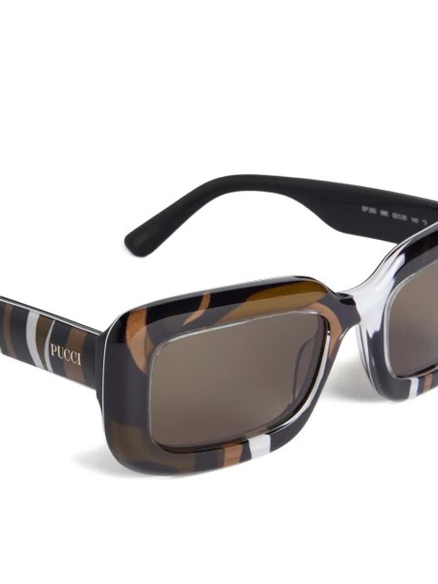 PUCCI Marmo rectangular sunglasses - Brown