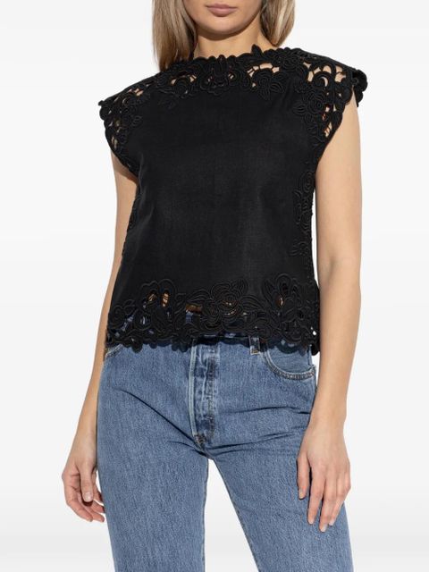 Cult Gaia floral-panel blouse - Black