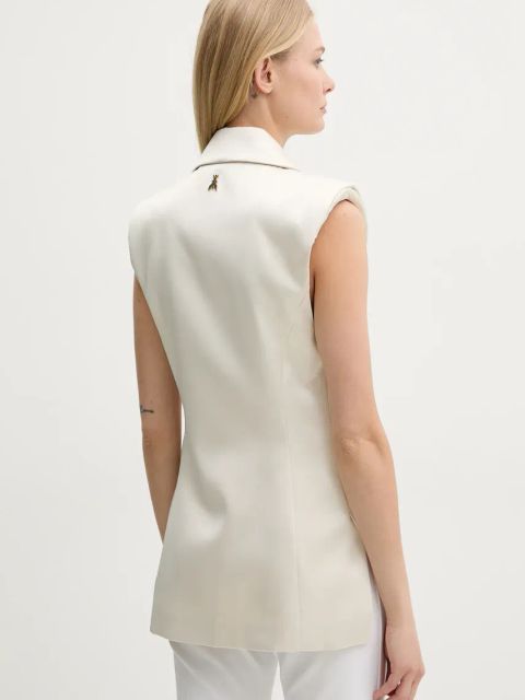 Patrizia Pepe kamizelka kolor beżowy jednorzędowa 2S1523 A563