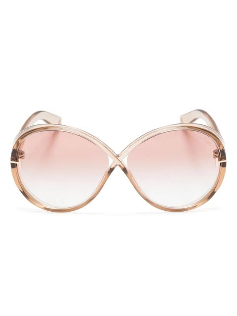 TOM FORD Eyewear Edie oversize-frame sunglasses - Neutrals