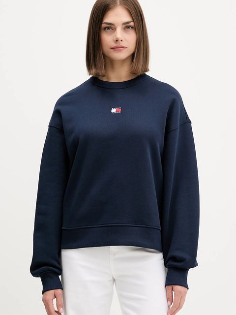Tommy Jeans bluza bawełniana damska kolor granatowy z aplikacją DW0DW17325 - zdjęcie produktu nr 1