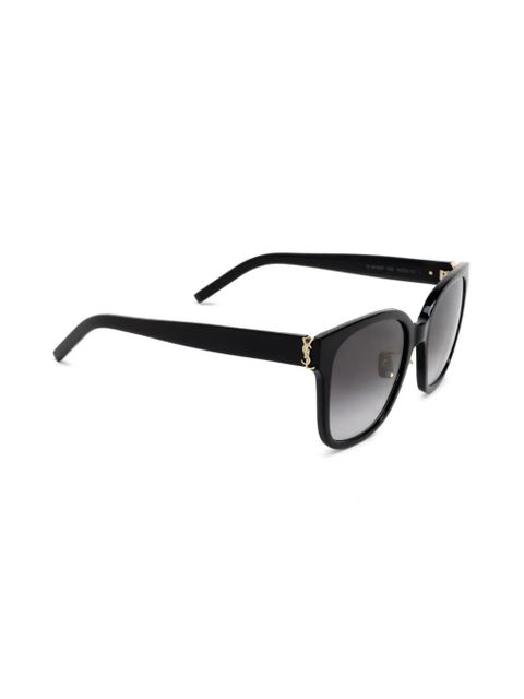 Saint Laurent Eyewear oversized-frame logo-plaque sunglasses - Black - zdjęcie produktu nr 2
