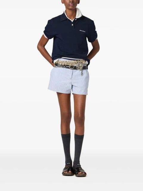 Miu Miu striped chambray shorts - Blue - zdjęcie produktu nr 2