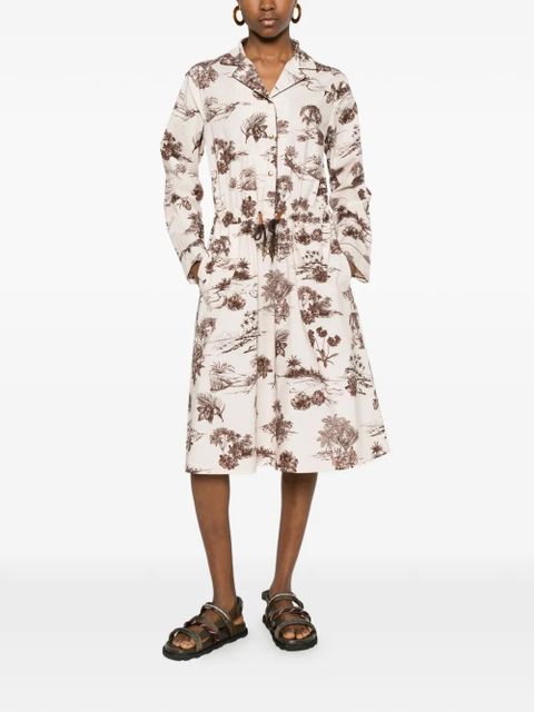 Moncler drawstring floral-print midi dress - Neutrals - zdjęcie produktu nr 2
