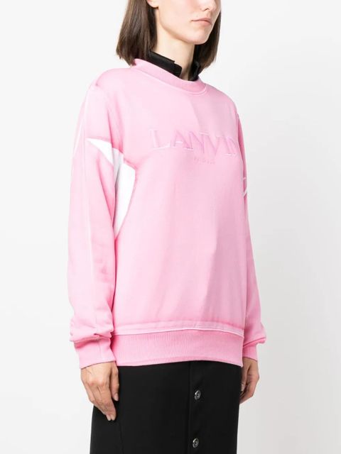 Lanvin embroidered-logo crew-neck sweatshirt - Pink