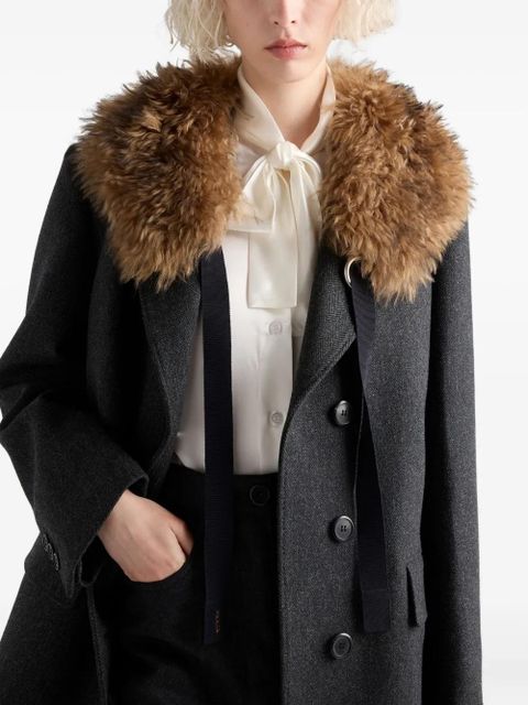 Prada scarf-collar satin shirt - White