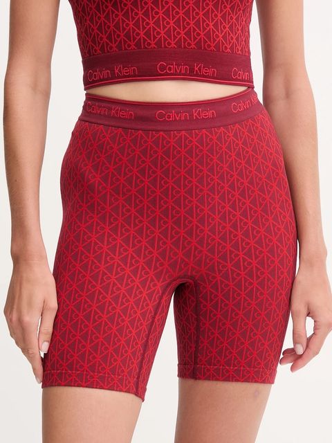 Calvin Klein Underwear szorty lounge damskie kolor bordowy wzorzyste high waist LV00QF8488 - zdjęcie produktu nr 1