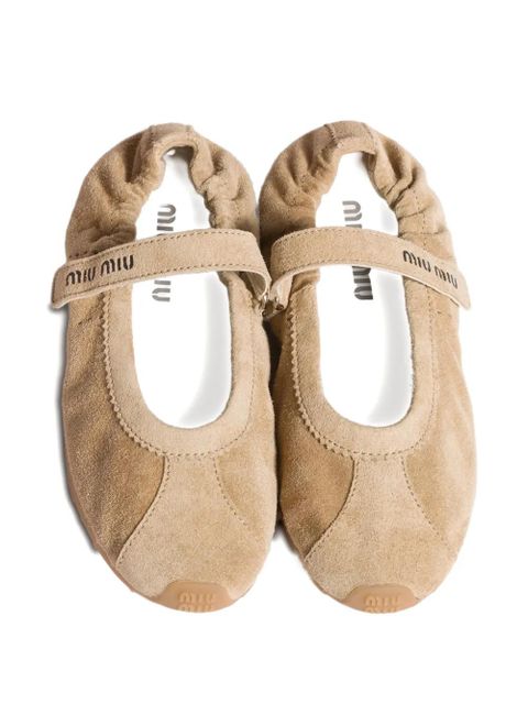 Miu Miu Plume suede ballerinas - Neutrals