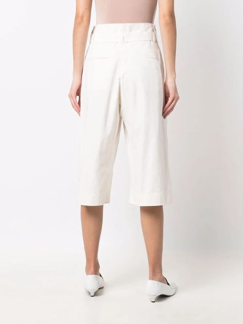 LEMAIRE belted capri shorts - White