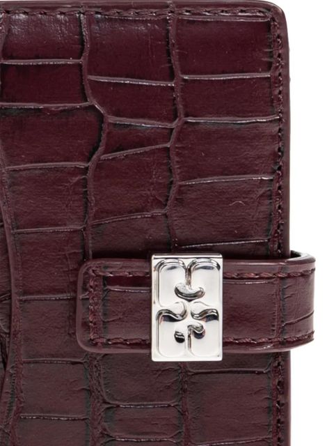 GANNI croc-effect buckle wallet - Red