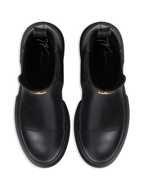 Giuseppe Zanotti Tankie Beatle logo-plaque boots - Black